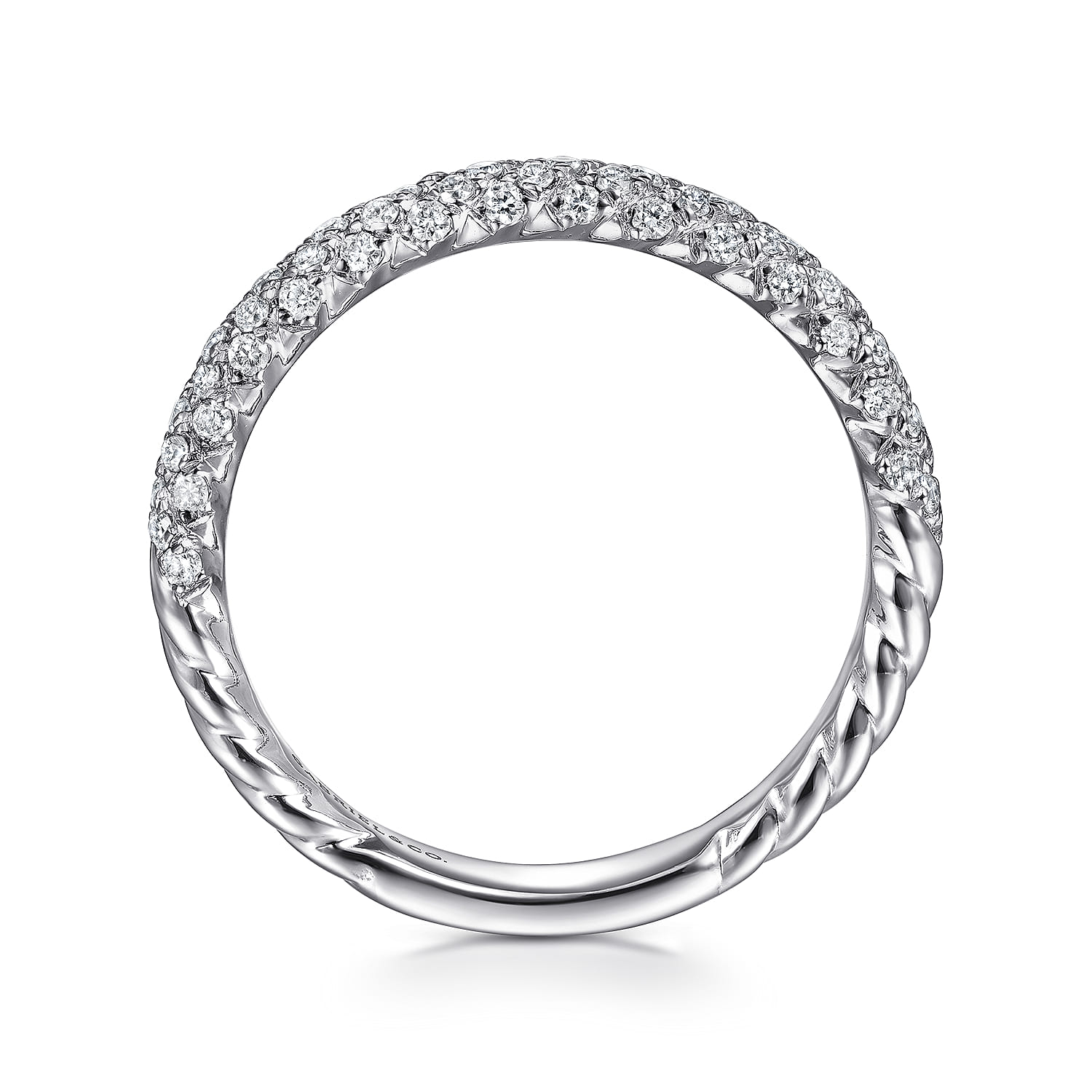 Diamond Pave Band in 14K White Gold, photograph 2