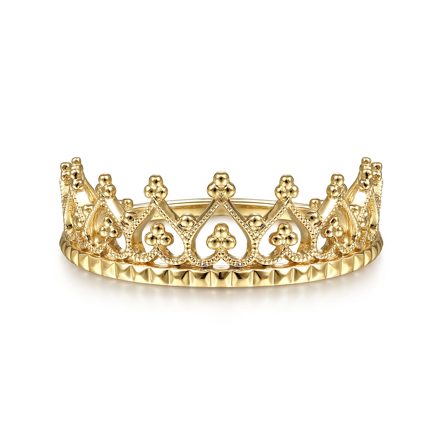 Bujukan Crown Stackable Ring in 14K Yellow Gold