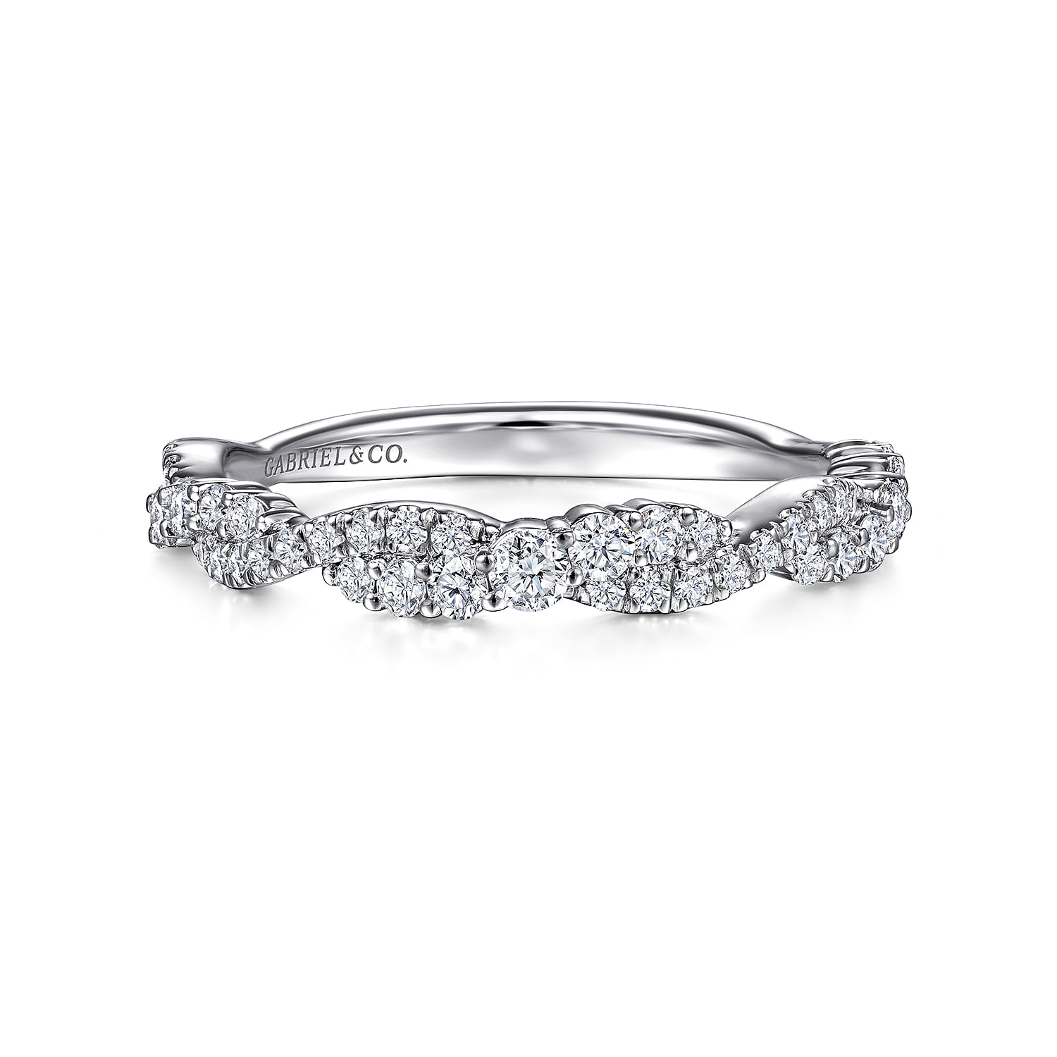 Twisted Diamond Stackable Ring