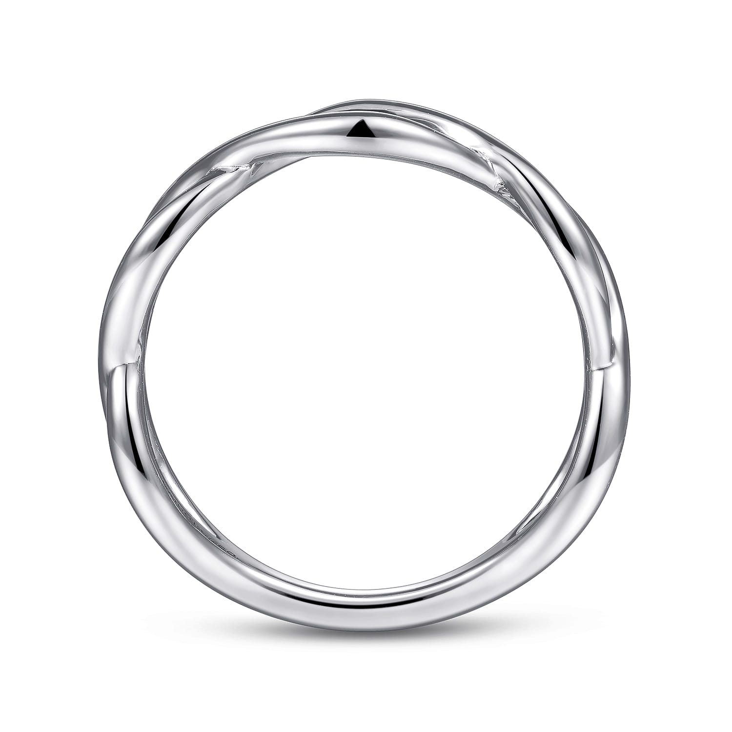 Plain Twisted Stackable Ring in 14K White Gold, photograph 2