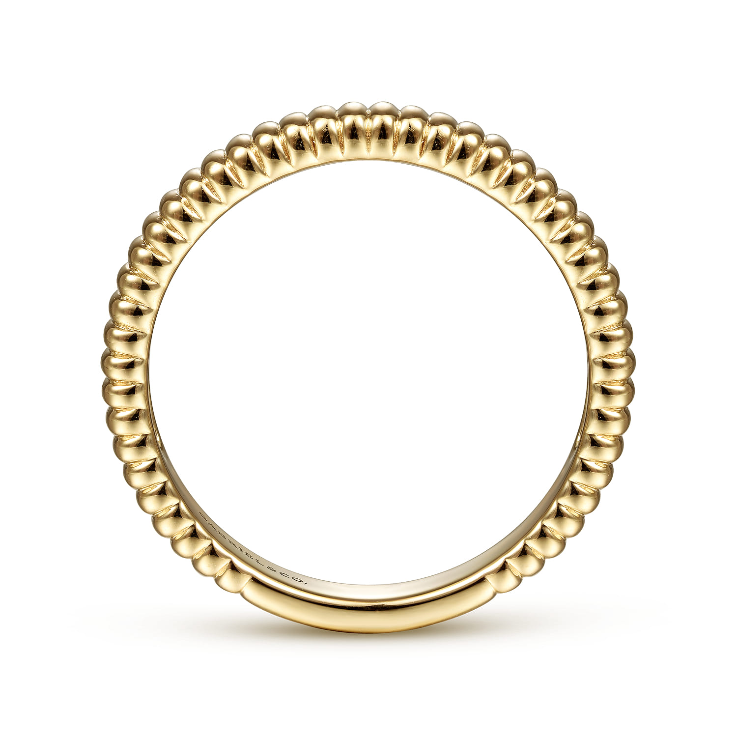 Textured Stackable Ring in 14K Yellow Gold, photograph 2