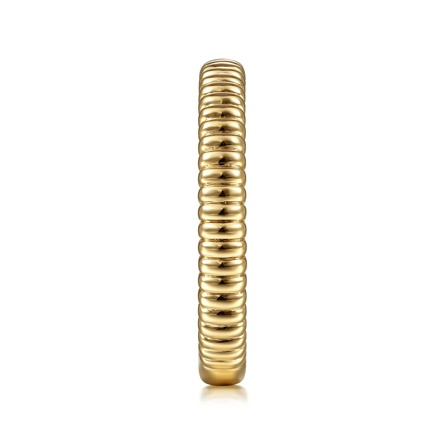 Textured Stackable Ring in 14K Yellow Gold, photograph 4