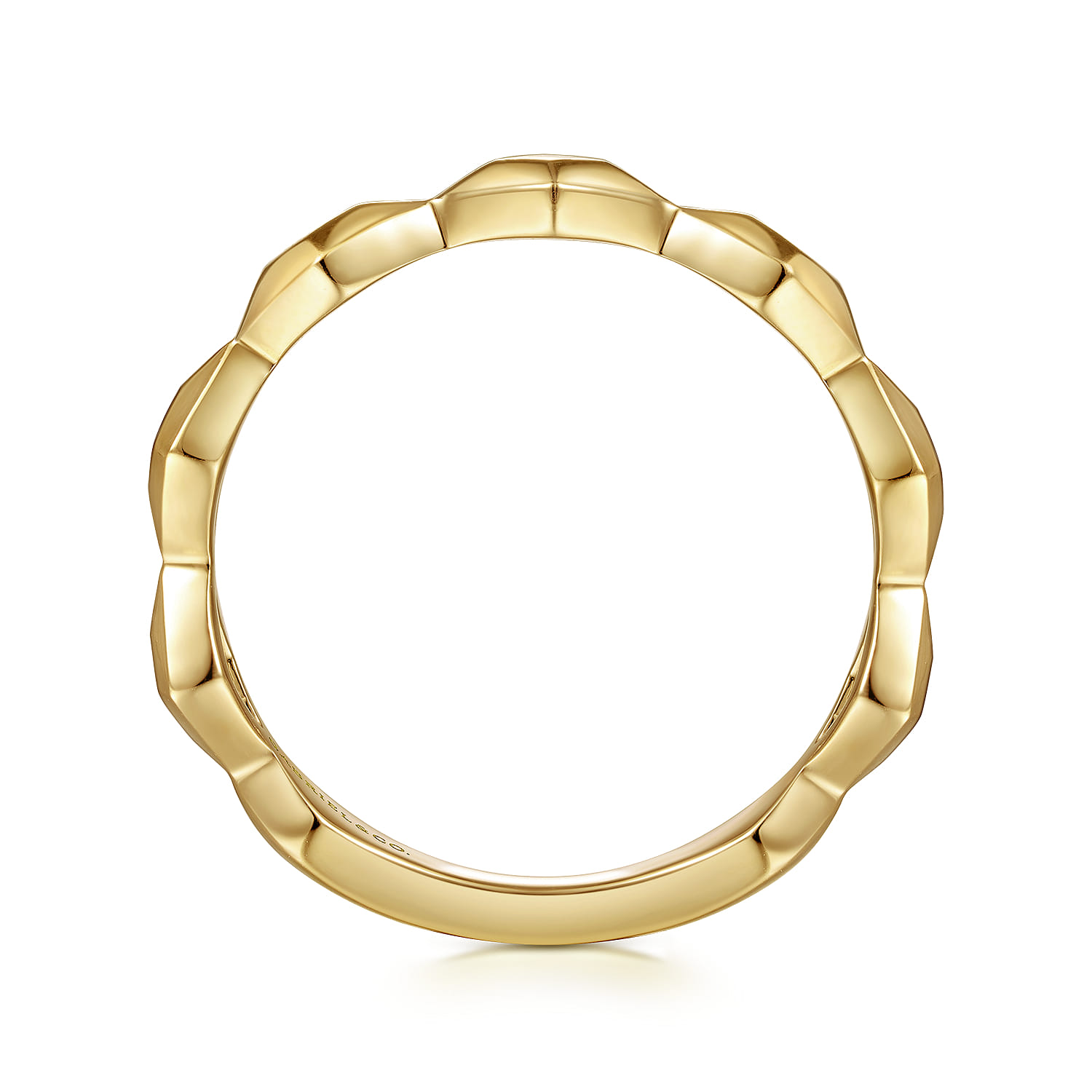 Rhombus Station Ring in 14K Yellow Gold, photograph 2