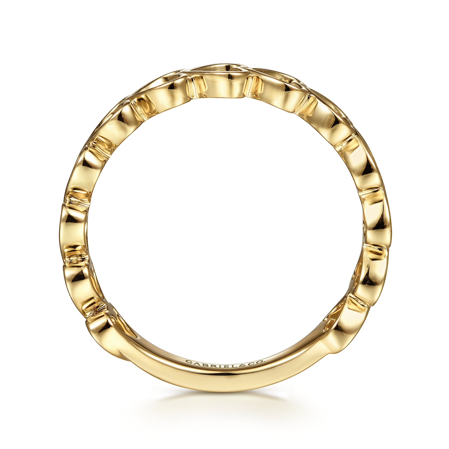Sideways Stackable Ring in 14K Yellow Gold, photograph 2