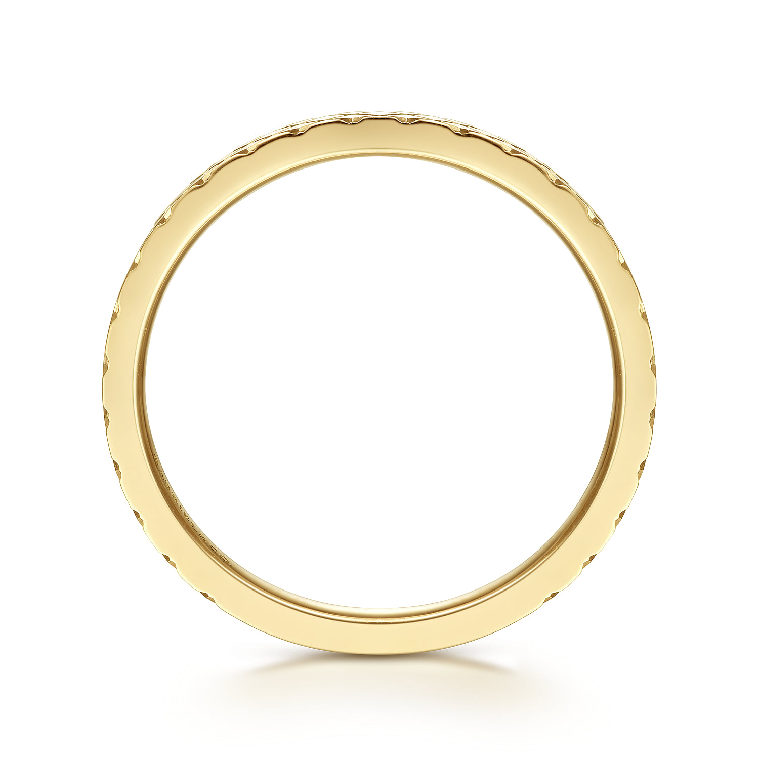 Textured Checkered Stackable Ring in 14K Yellow Gold, photograph 2