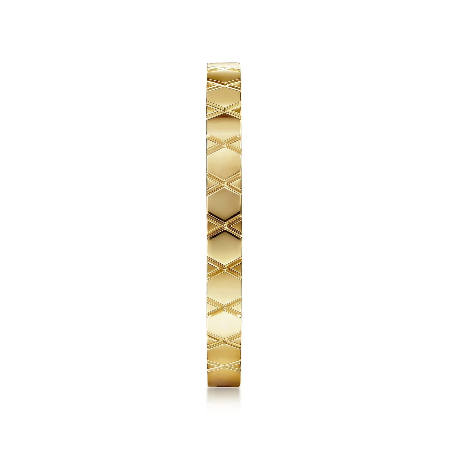 X Pattern Stackable Ring in 14K Yellow Gold, photograph 4