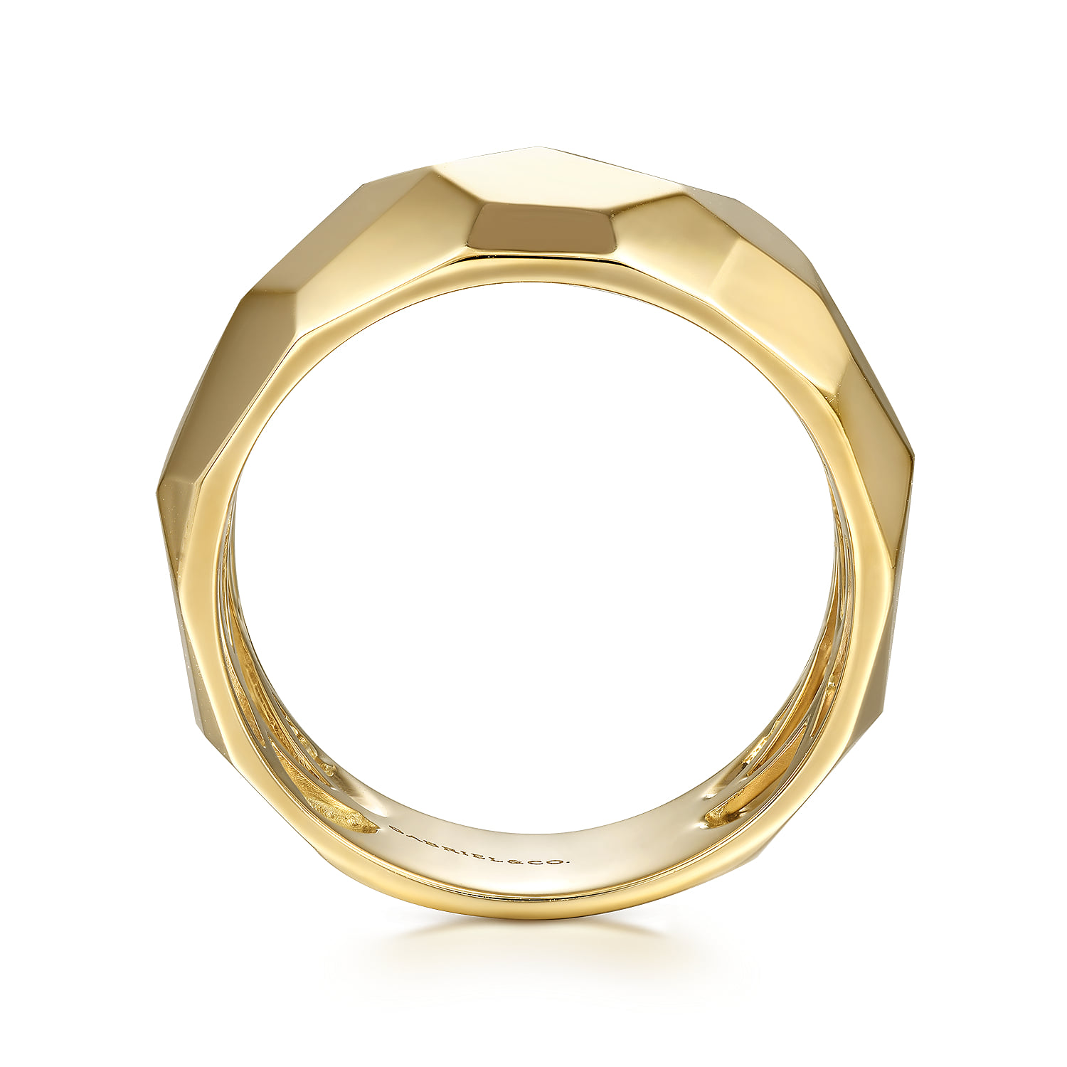 Wide Hammered Ring in 14K Yellow Gold, photograph 2