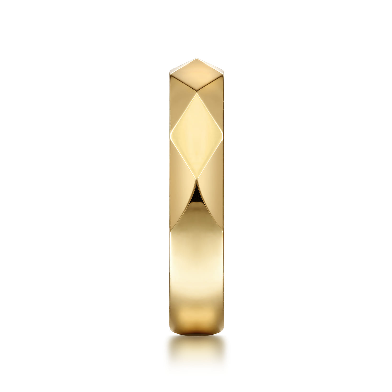 Faceted Stackable Cigar Band in 14K Yellow Gold, photograph 4
