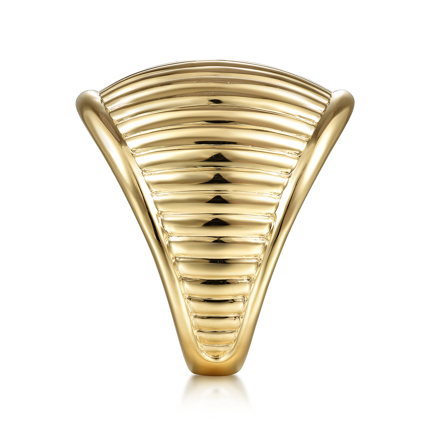 Vertical Line Cigar Puff Band in 14K Yellow Gold, photograph 3