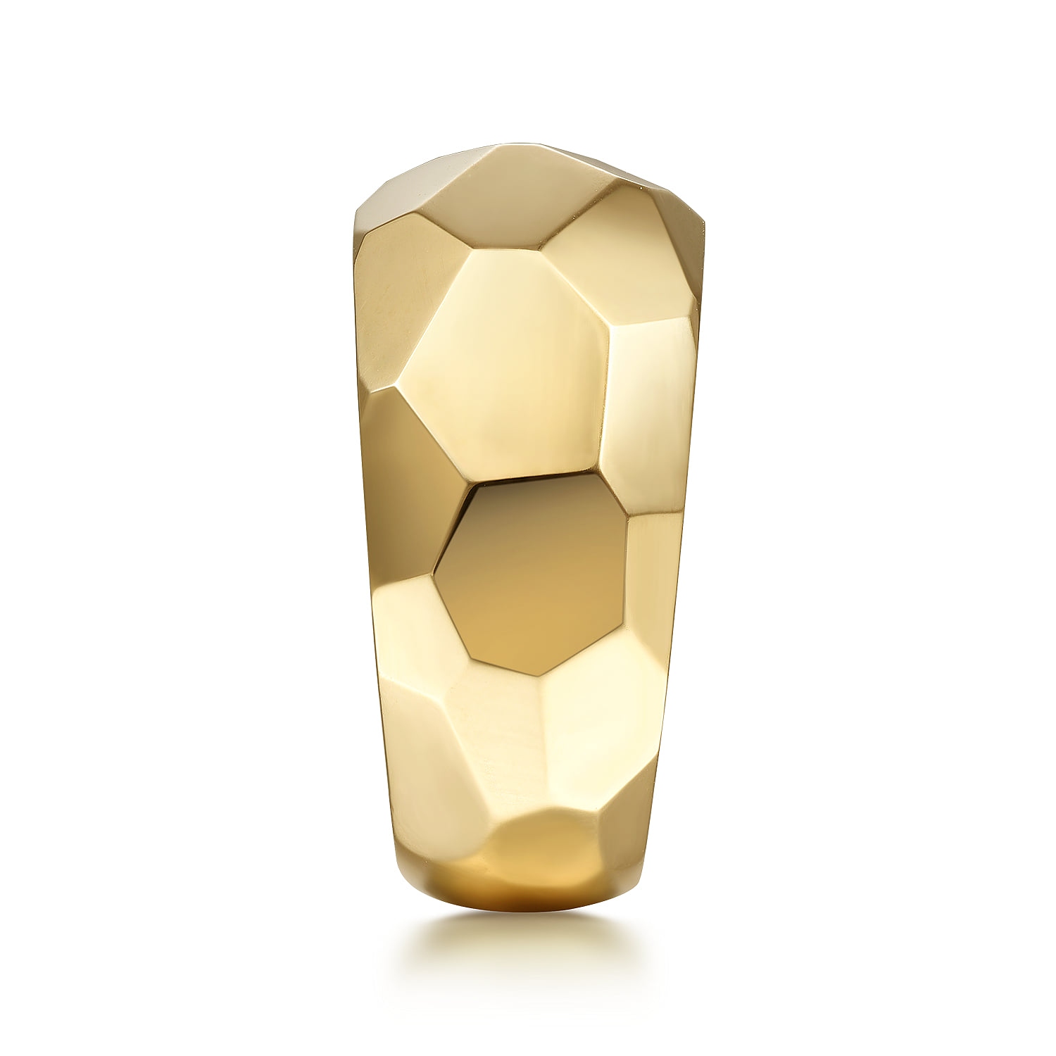 Hammered Puff Ring in 14K Yellow Gold, photograph 4