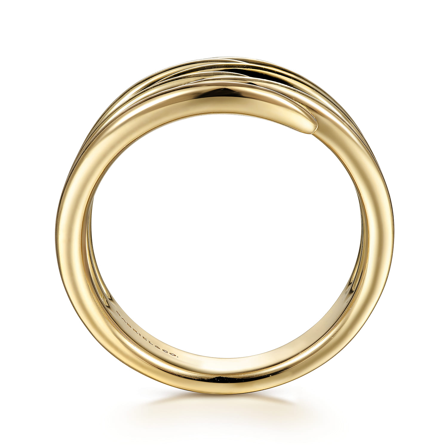 Multi Row Open Claw Ring in 14K Yellow Gold, photograph 2