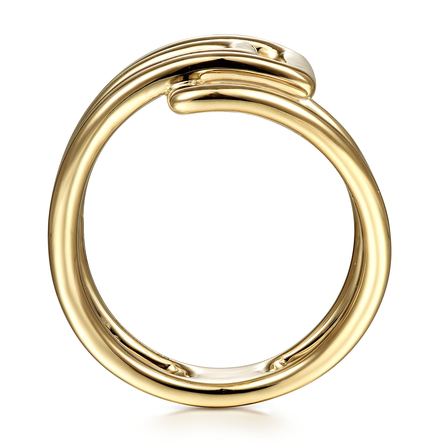 Open Foldover Ring in 14K Yellow Gold, photograph 2
