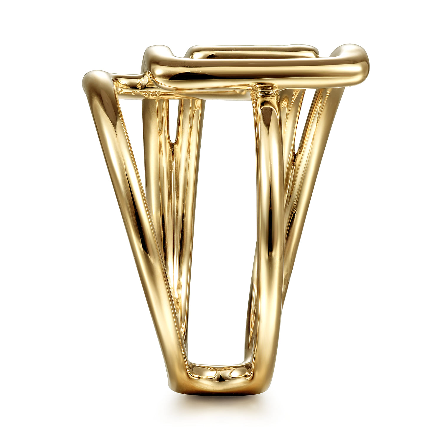 Open Foldover Ring in 14K Yellow Gold, photograph 4