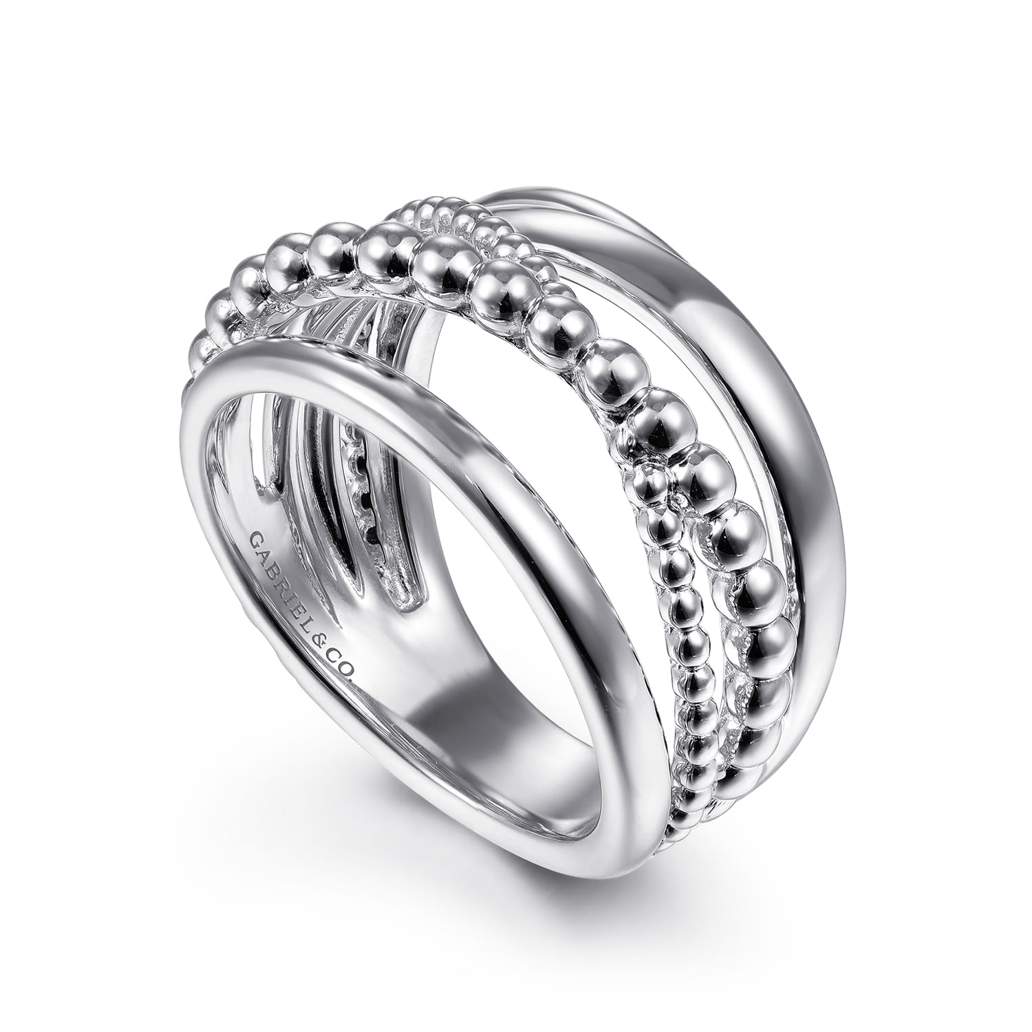 Bujukan Criss Cross Ring in Sterling Silver, photograph 3