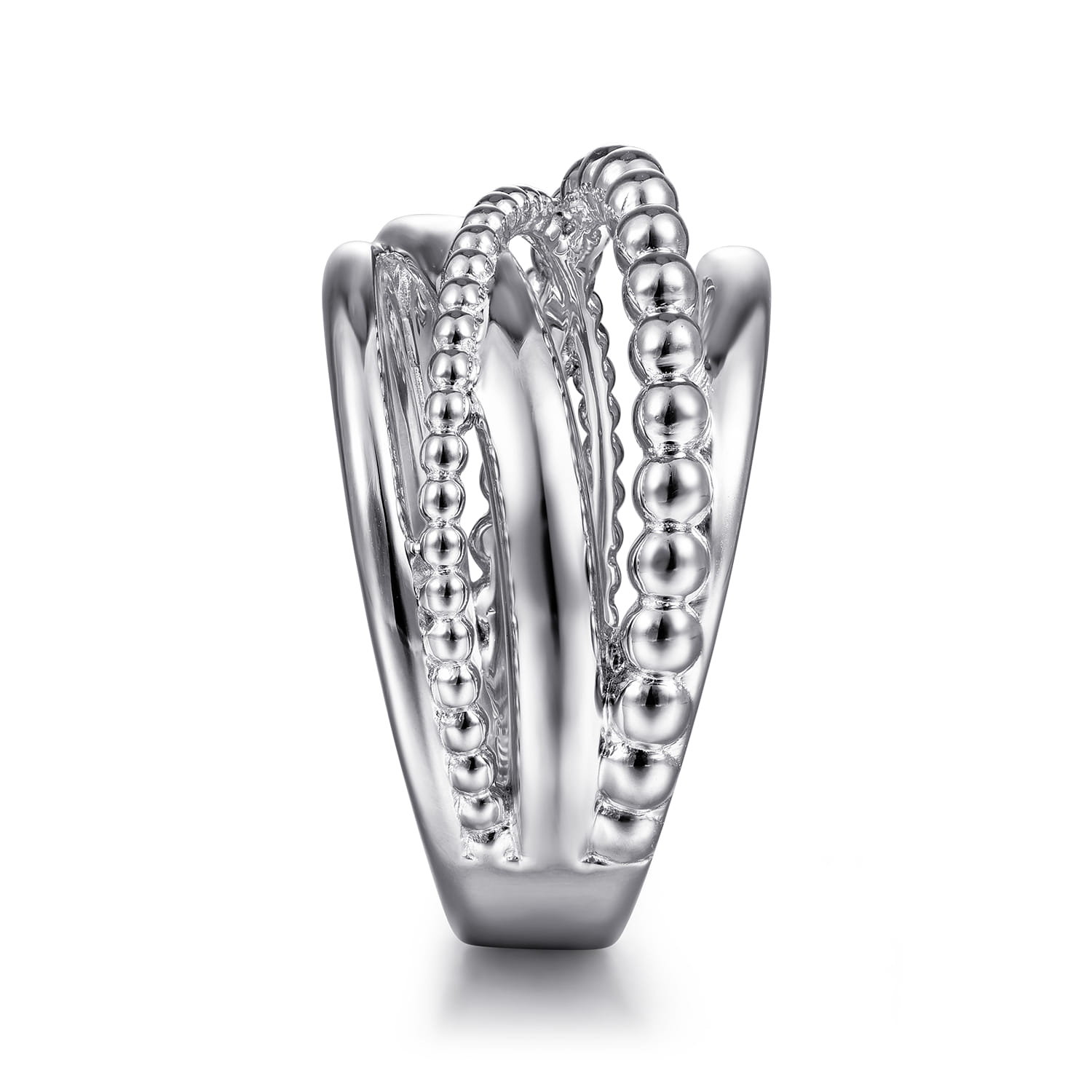Bujukan Criss Cross Ring in Sterling Silver, photograph 4