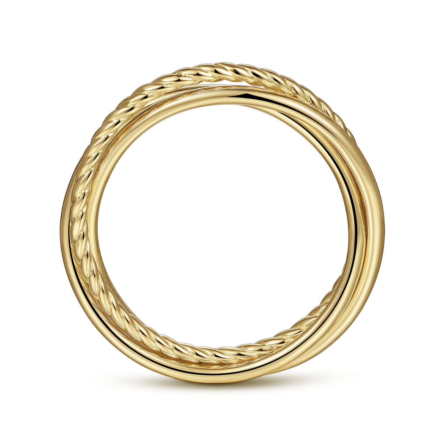 Twisted Rope Criss Cross Ring in 14K Yellow Gold, photograph 2