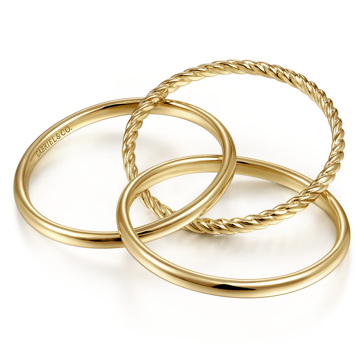 Twisted Rope Criss Cross Ring in 14K Yellow Gold, photograph 6
