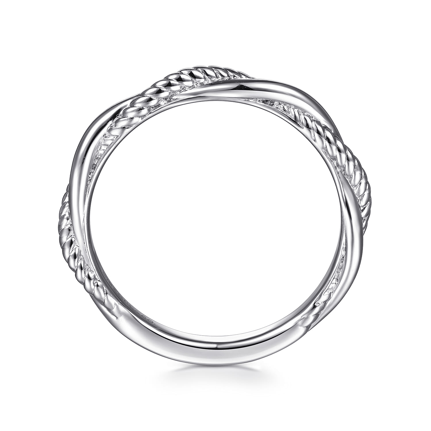 Twisted Rope Intertwining Ring in 14K White Gold, photograph 2