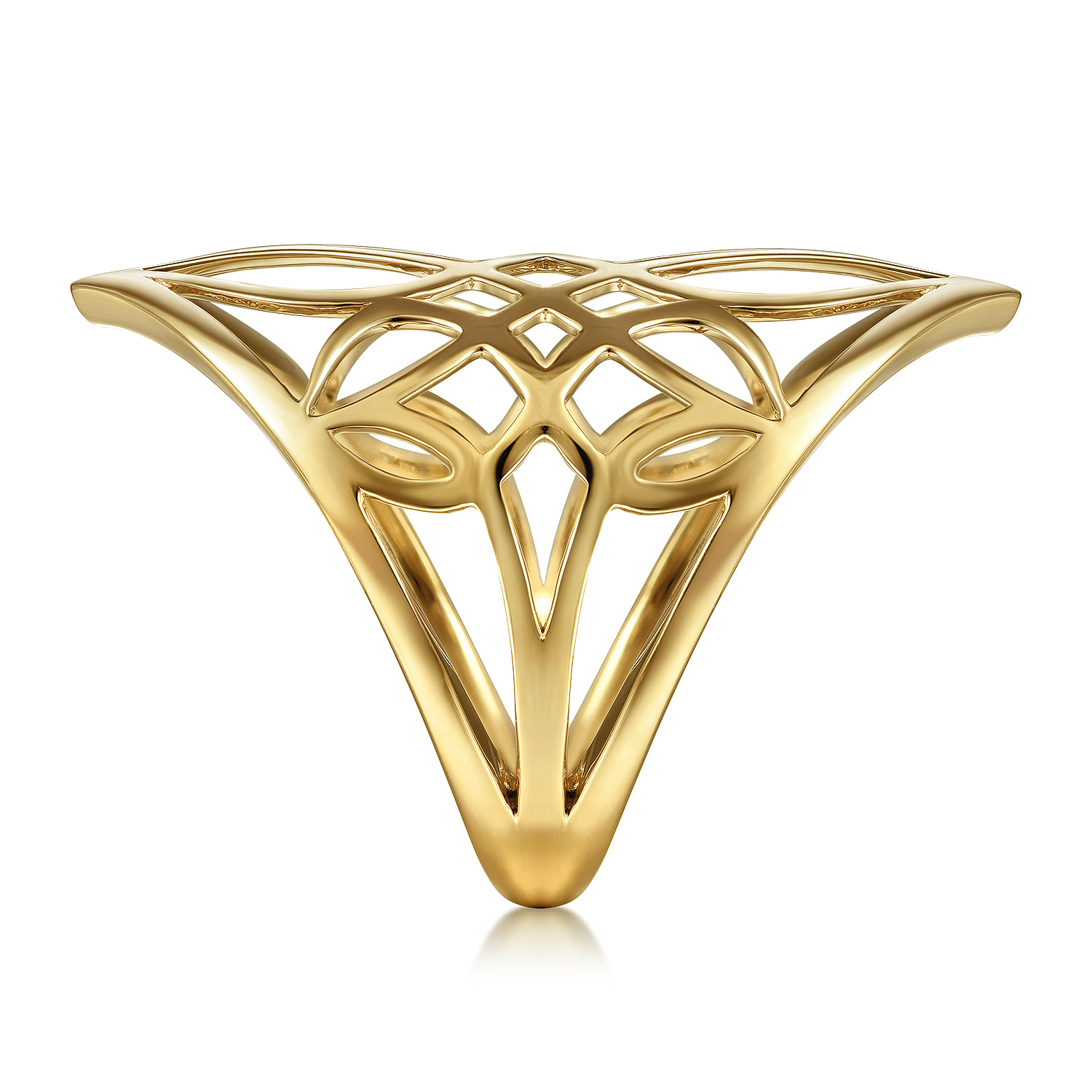 Aztec Cutout Ring in 14K Yellow Gold, photograph 4