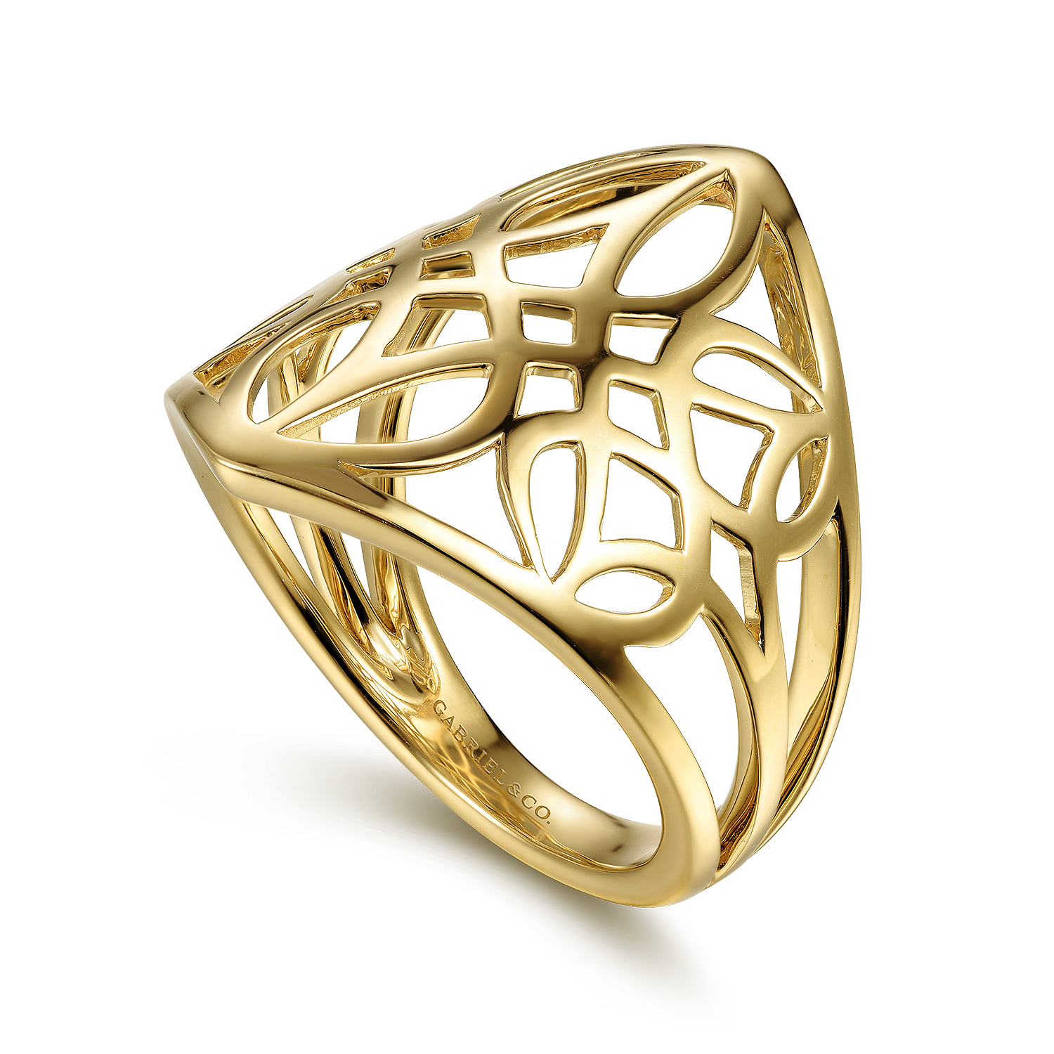 Aztec Cutout Ring in 14K Yellow Gold, photograph 3
