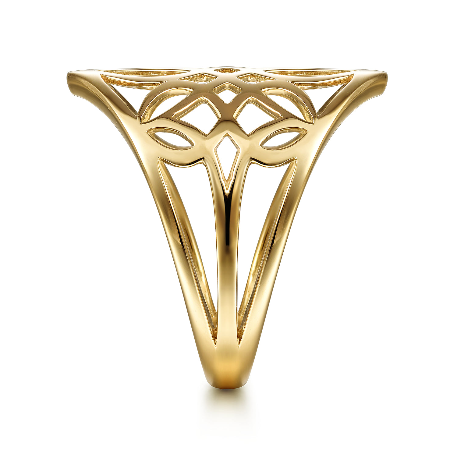 Aztec Cutout Ring in 14K Yellow Gold, photograph 4