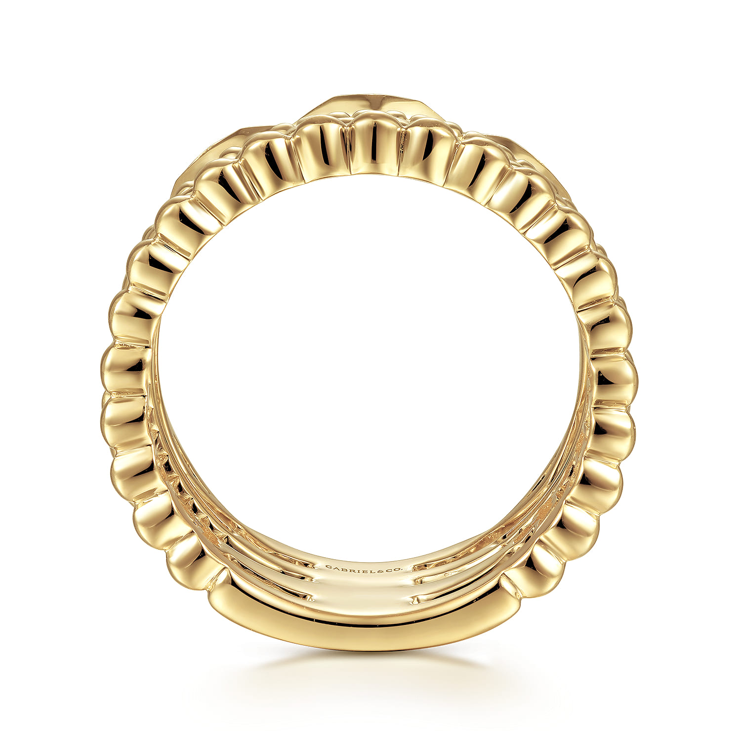 Multi Row Wide Ring in 14K Yellow Gold, photograph 2