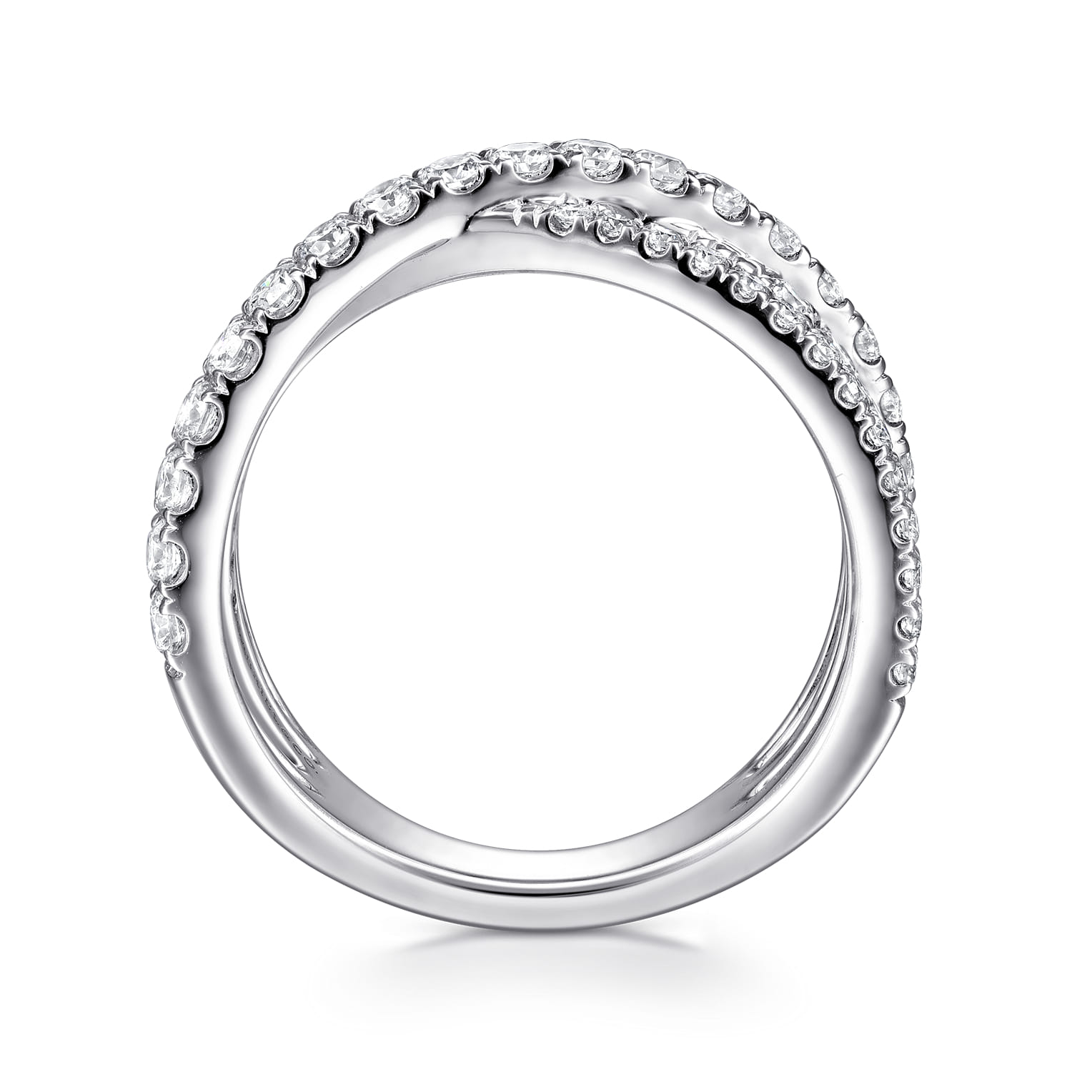 Diamond Criss Cross Ring in 14K White Gold, photograph 2
