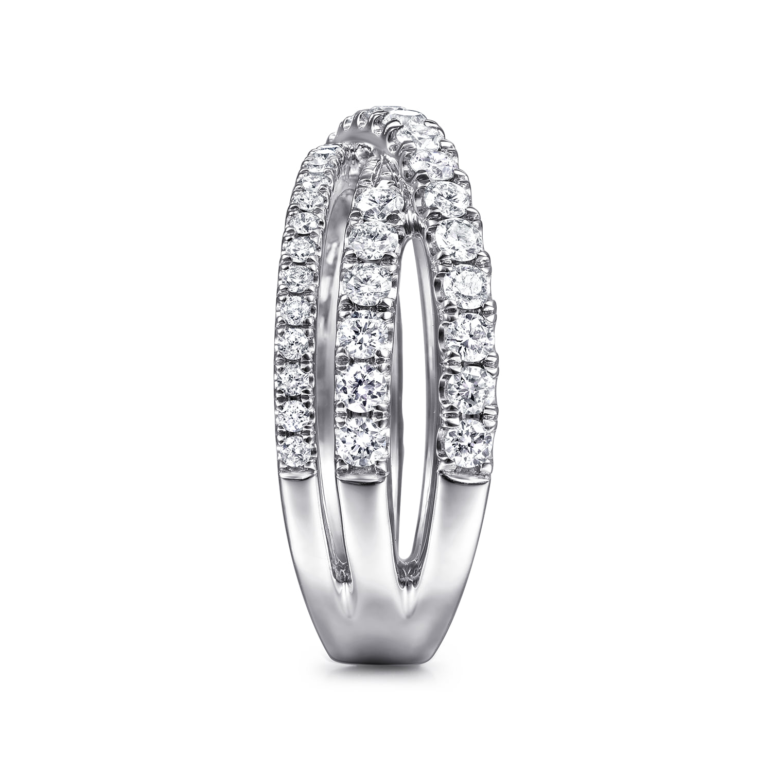 Diamond Criss Cross Ring in 14K White Gold, photograph 4