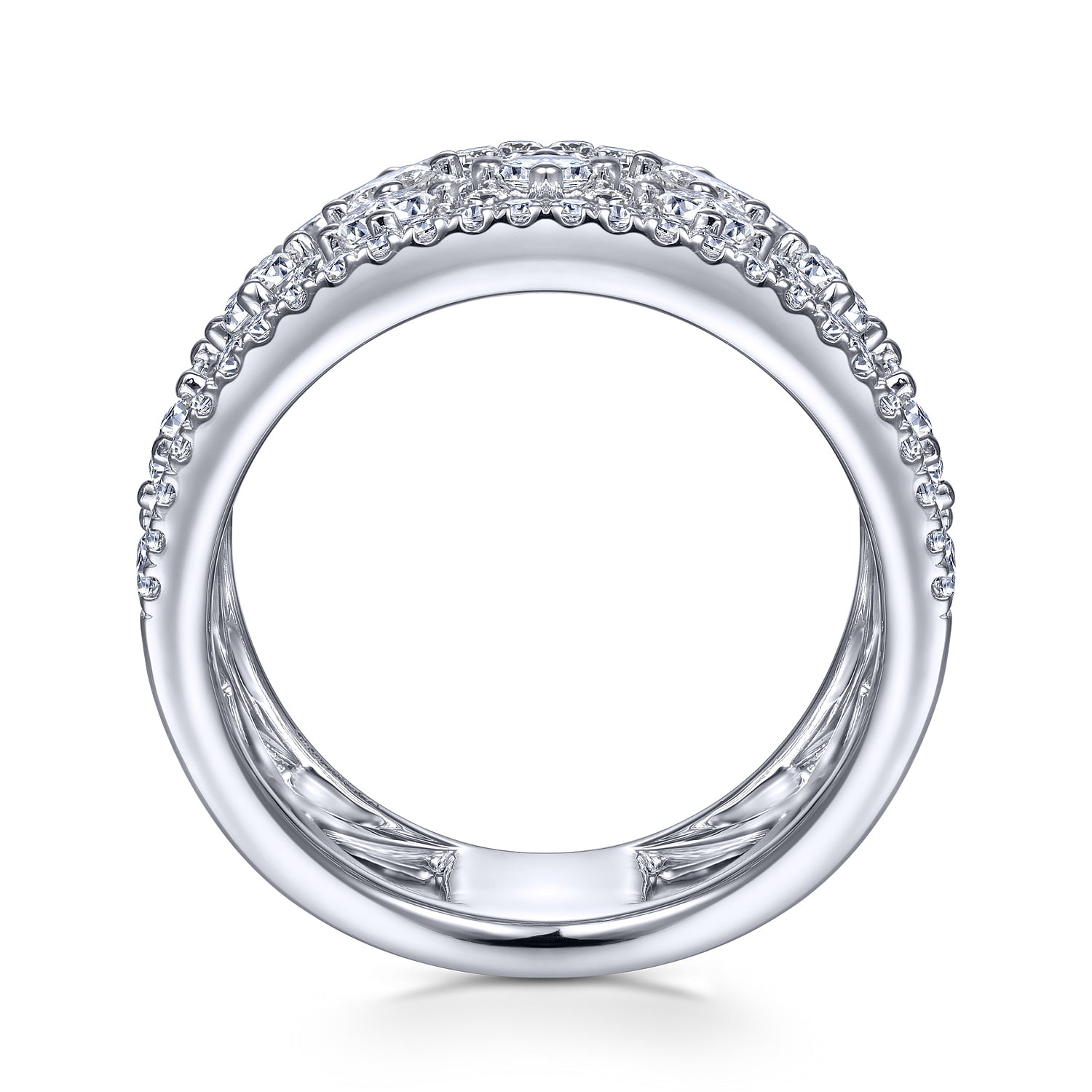 Cutout Diamond Wide Band Ring in 14K White Gold, photograph 2
