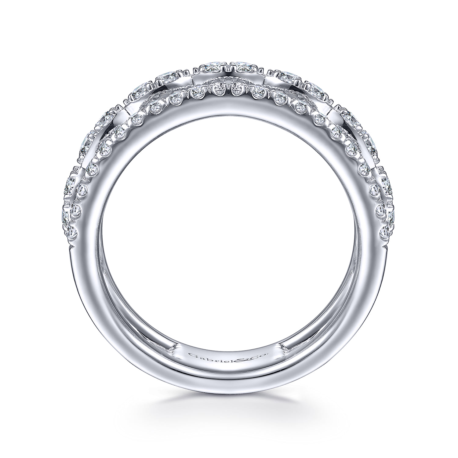 Diamond Easy Stackable Ring in 14K White Gold, photograph 2
