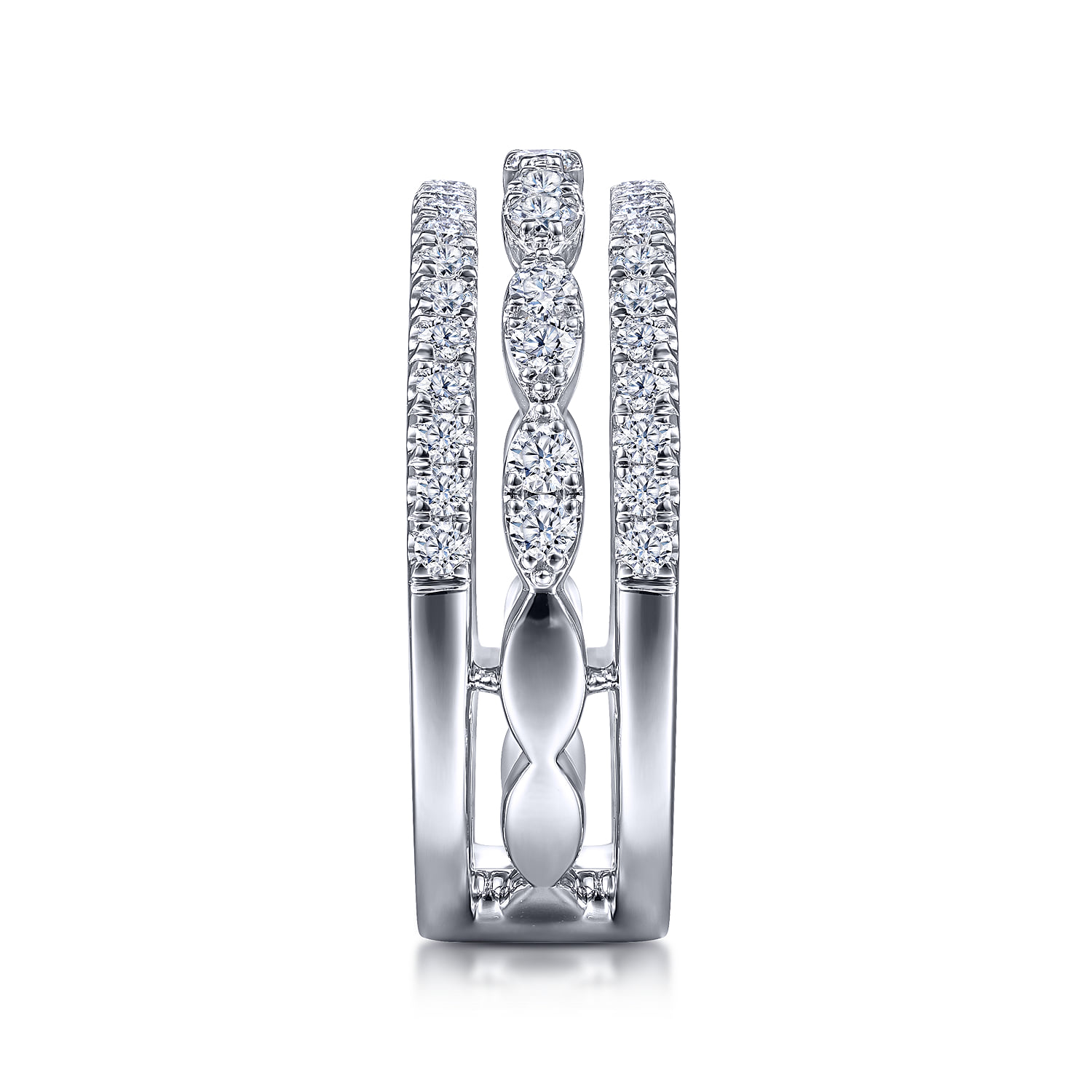 Diamond Easy Stackable Ring in 14K White Gold, photograph 4