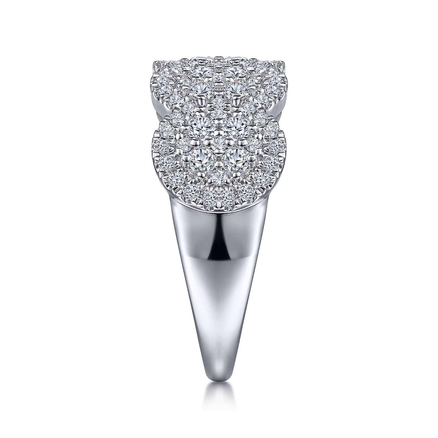 Diamond Cluster Station Ring in 14K White Gold, photograph 4