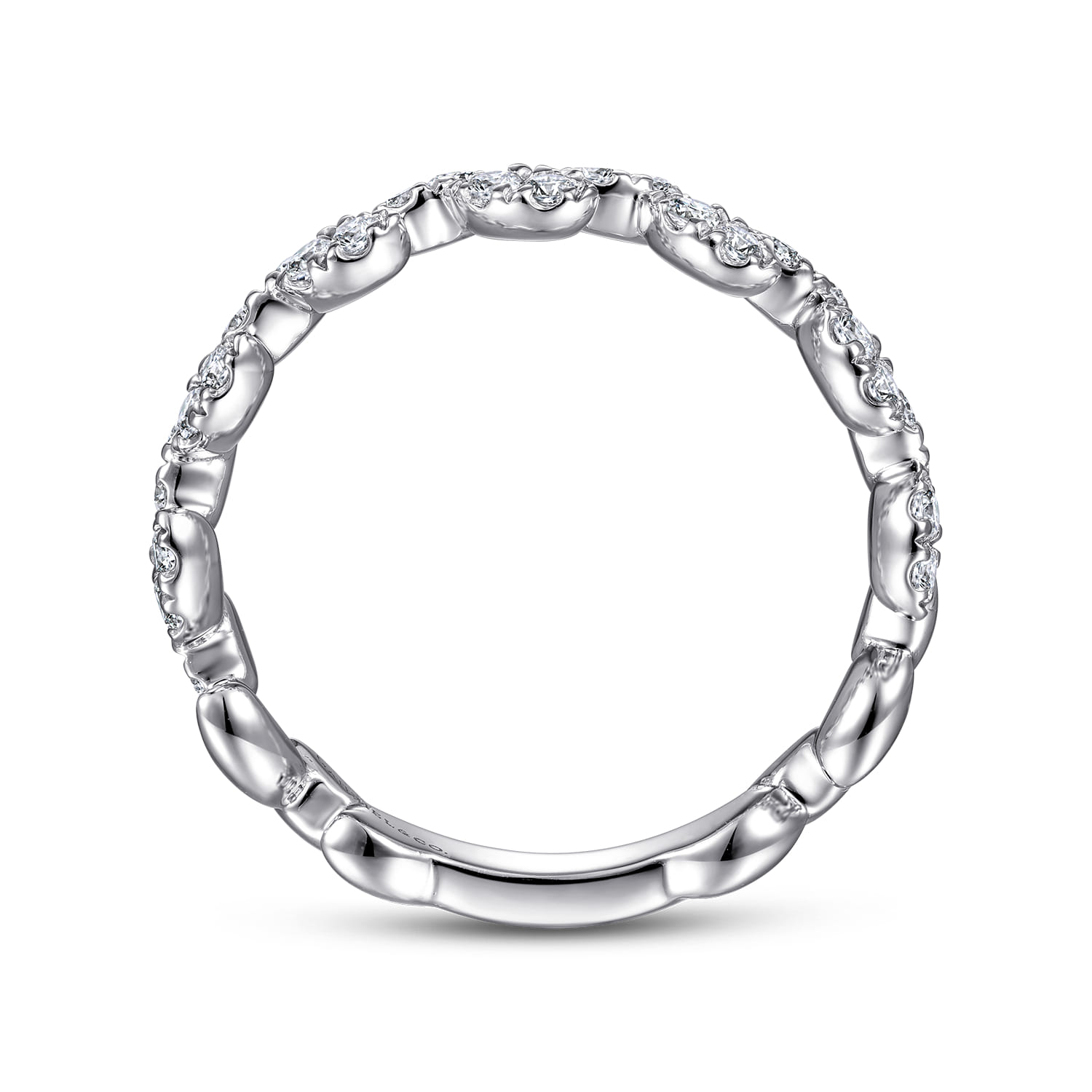 Diamond Leaf Ring in 14K White Gold, photograph 2