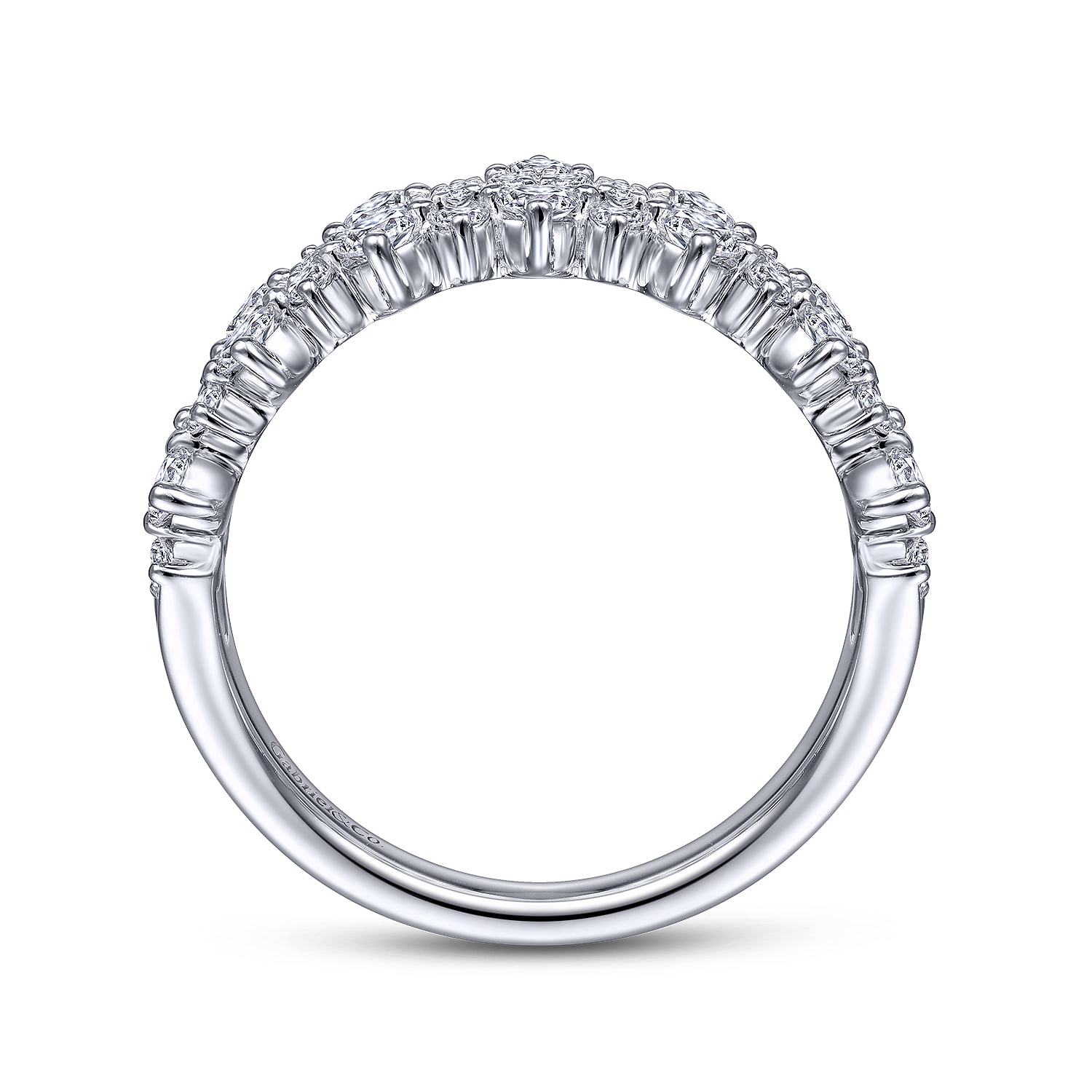 Pave Diamond Ring in 14K White Gold, photograph 2