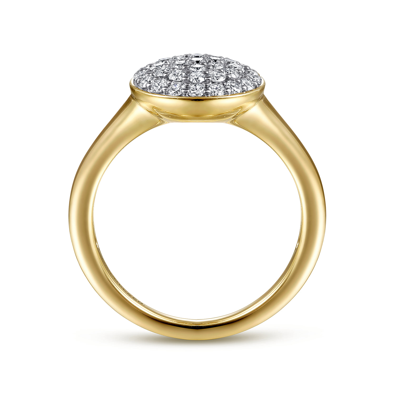 Diamond Pave Ring in 14K Yellow Gold, photograph 2