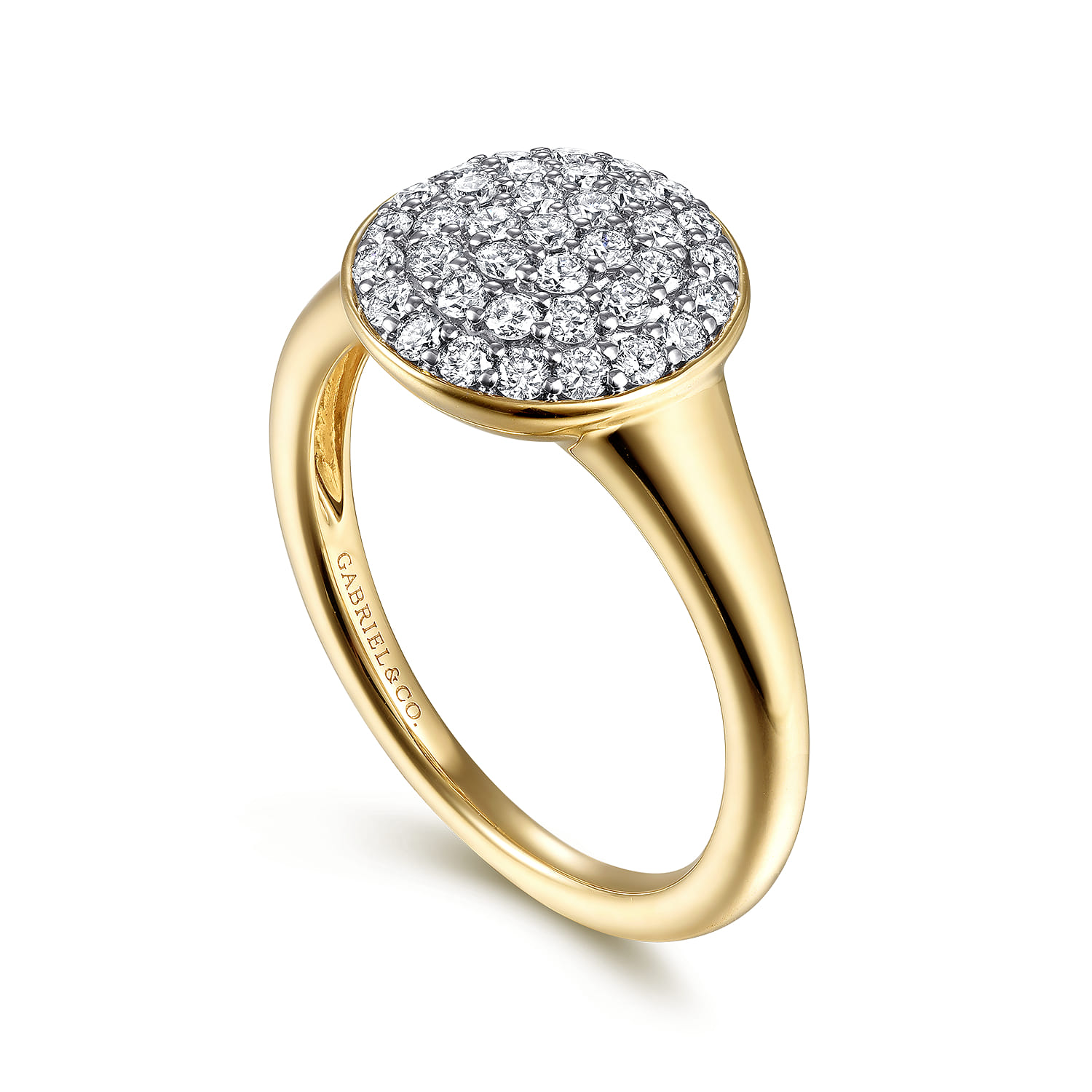 Diamond Pave Ring in 14K Yellow Gold, photograph 3