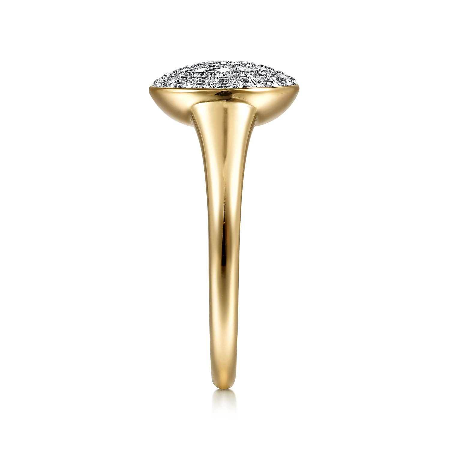 Diamond Pave Ring in 14K Yellow Gold, photograph 4