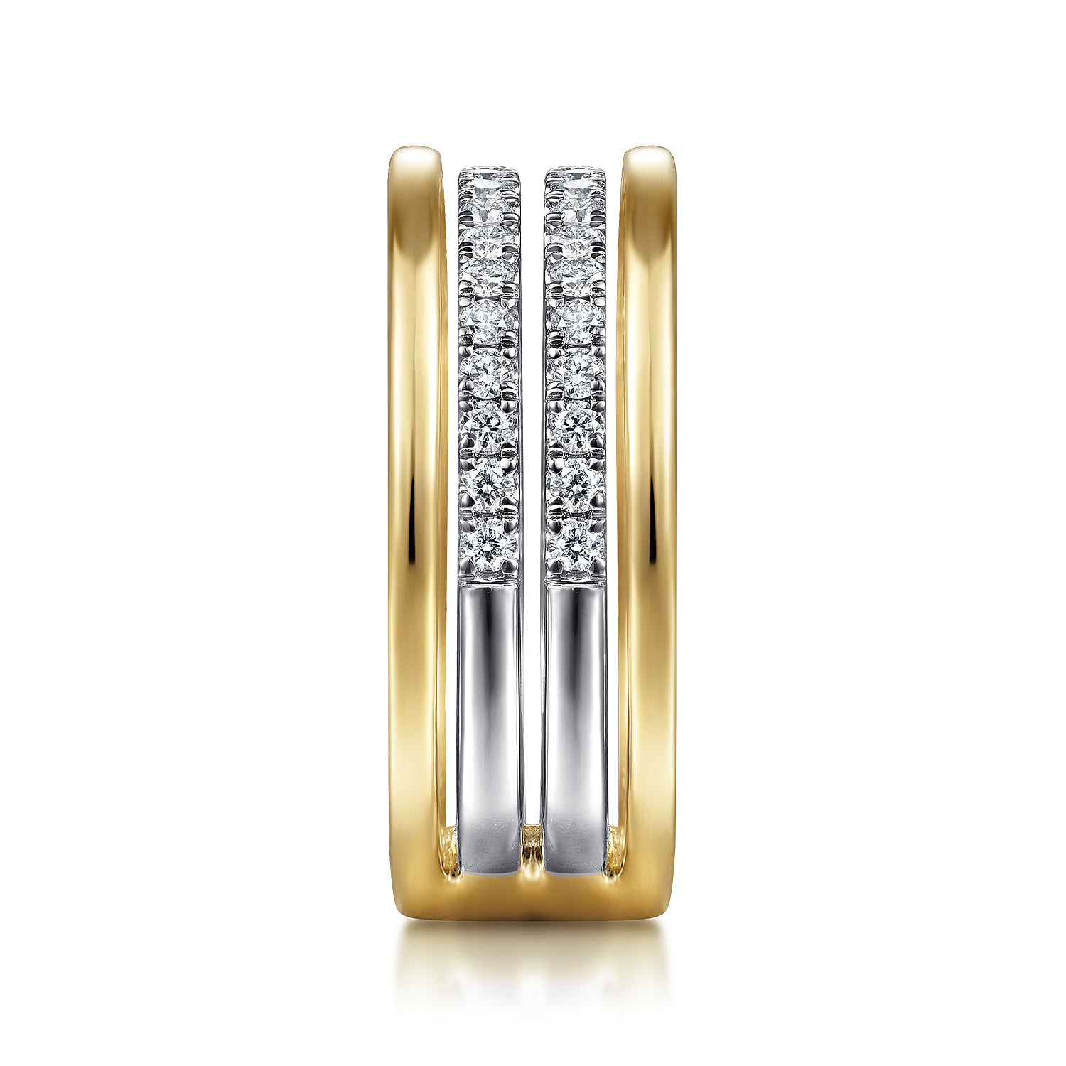 Diamond Easy Stackable Ring in 14K White/Yellow Gold, photograph 4