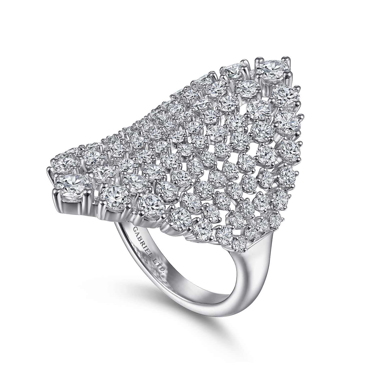 Statement Diamond Ring in 18K White Gold, photograph 3