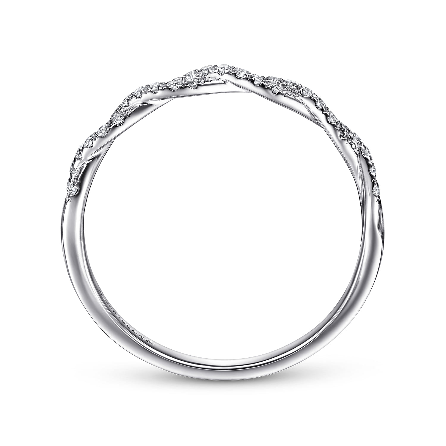 Diamond Band Ring in 14K White Gold, photograph 2