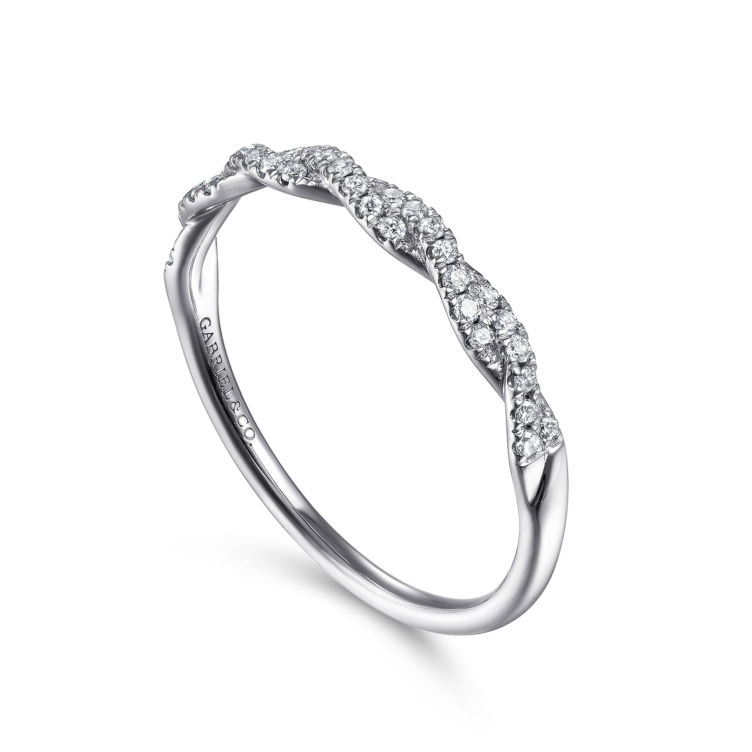 Diamond Band Ring in 14K White Gold, photograph 3