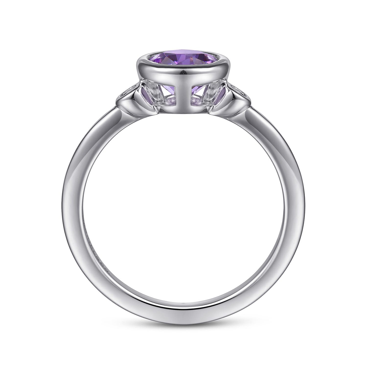 Amethyst and Diamond Ring in Sterling Silver, photograph 2