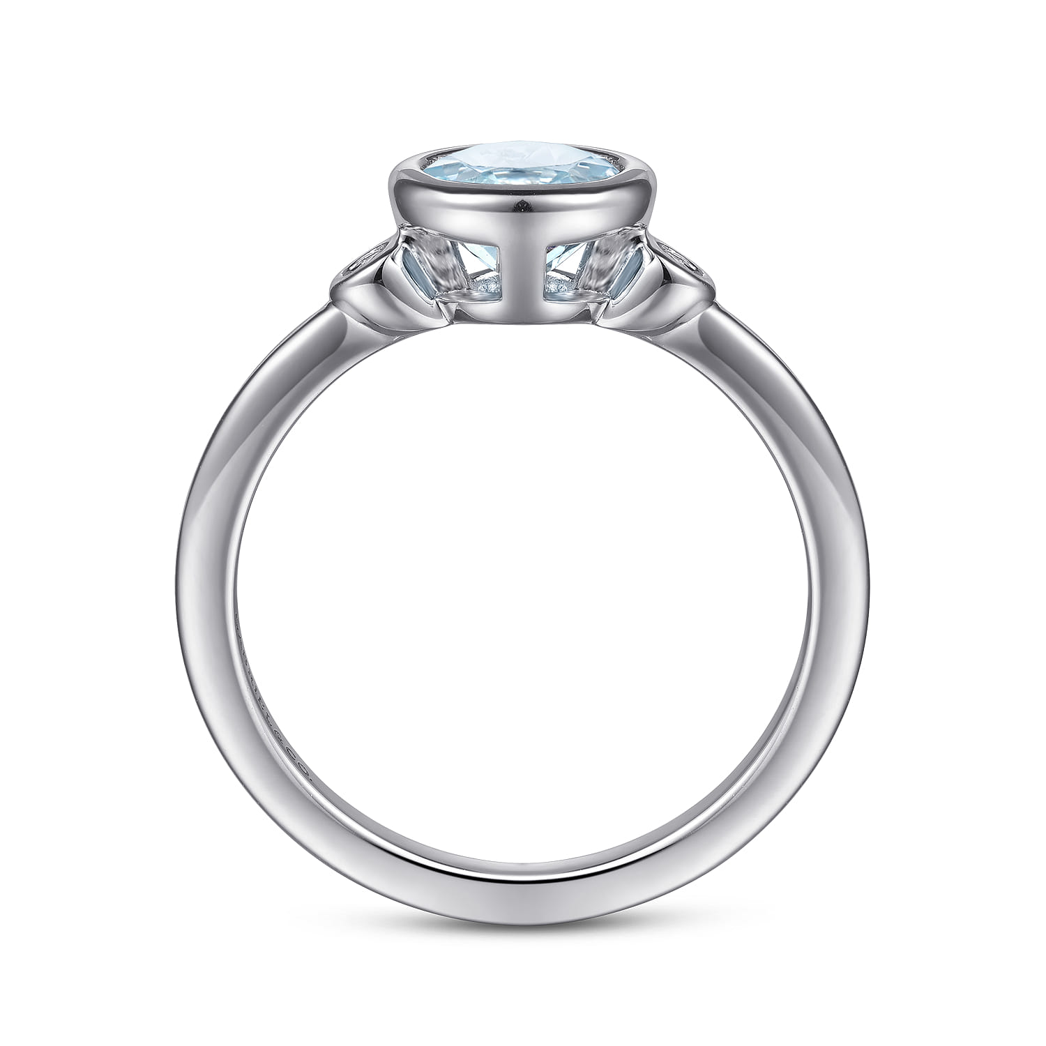 Aquamarine and Diamond Ring in Sterling Silver, photograph 2