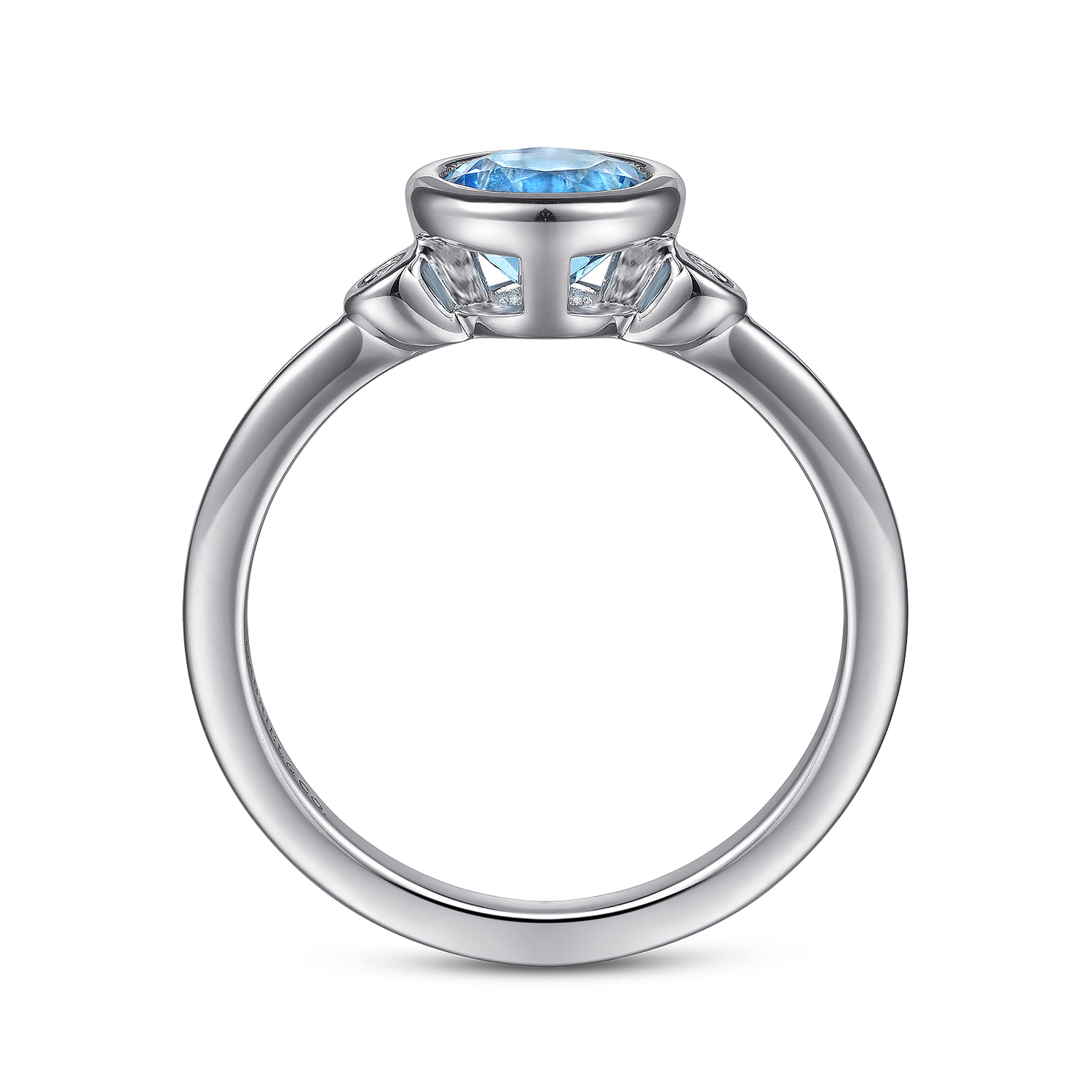 Blue Topaz and Diamond Ring in Sterling Silver, photograph 2