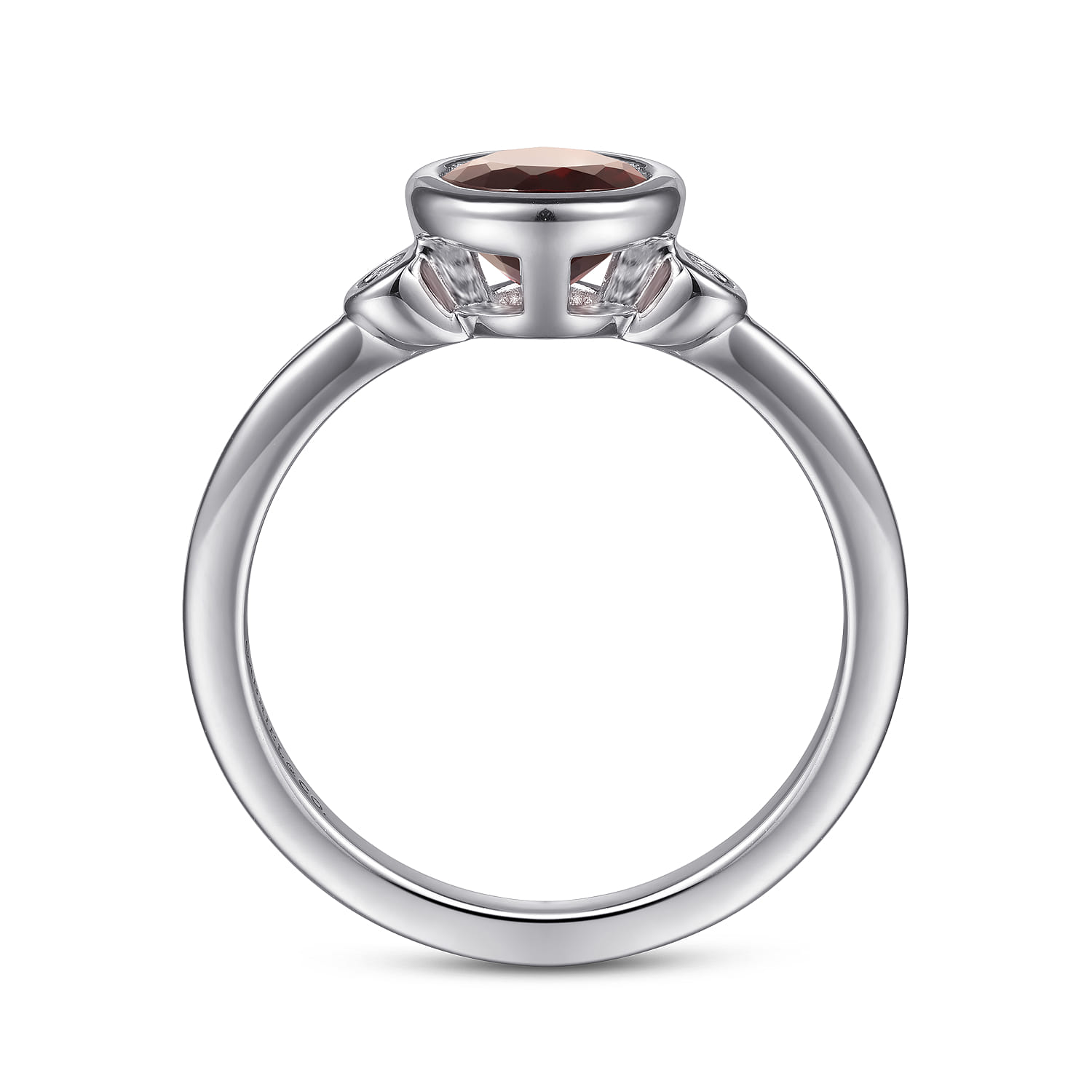 Garnet and Diamond Ring in Sterling Silver, photograph 2