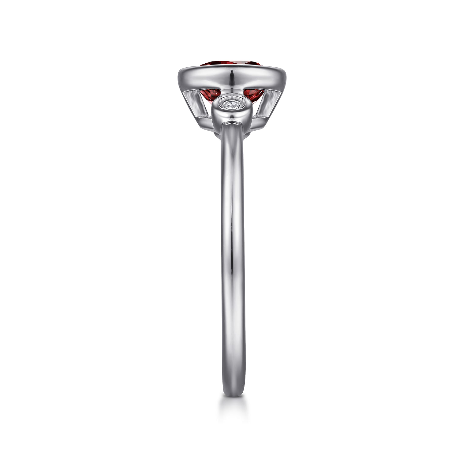 Garnet and Diamond Ring in Sterling Silver, photograph 4
