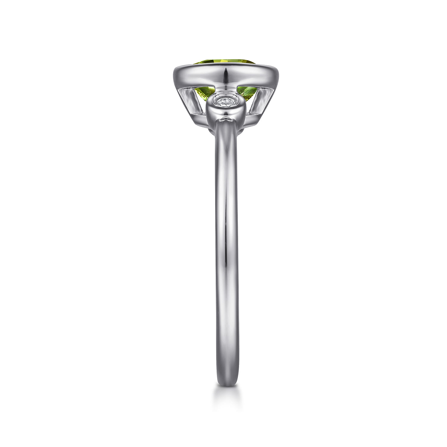 Peridot and Diamond Ring in Sterling Silver, photograph 4