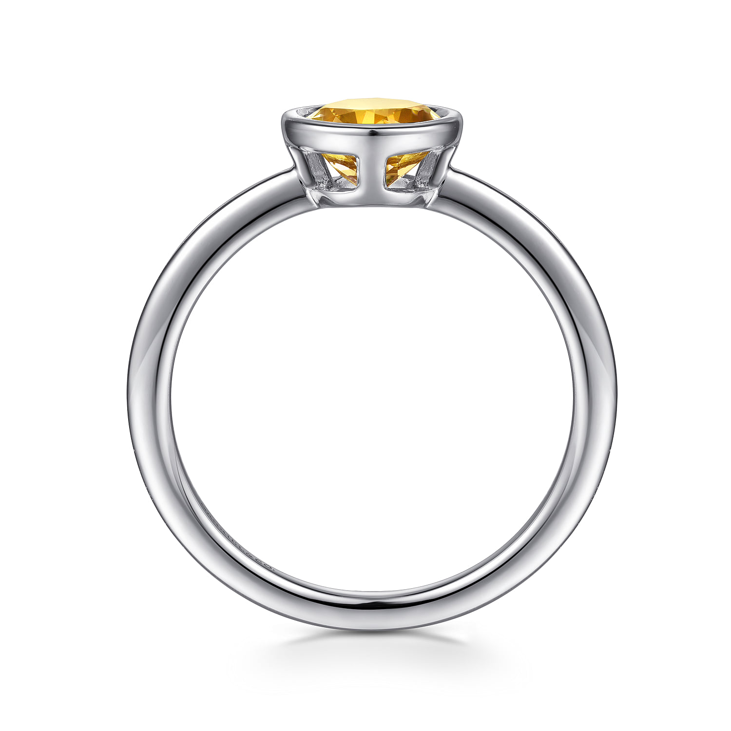 928 Bezel Set Citrine Solitaire Promise Ring in Sterling Silver, photograph 2