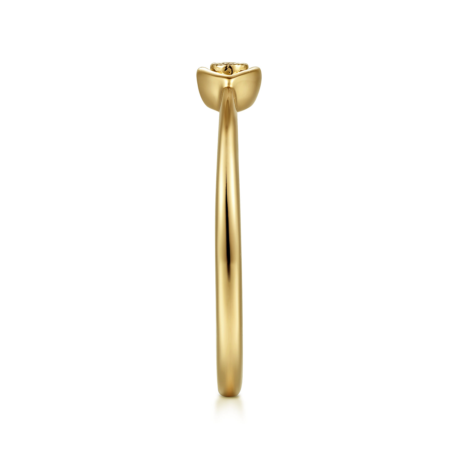 Dainty Evil Eye Diamond Ring in 14K Yellow Gold, photograph 4