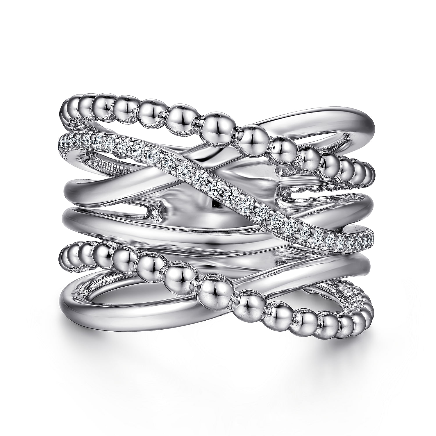 925 Sterling Silver deals Crossover Wide Ring